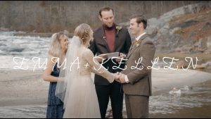 brown mountain beach wedding